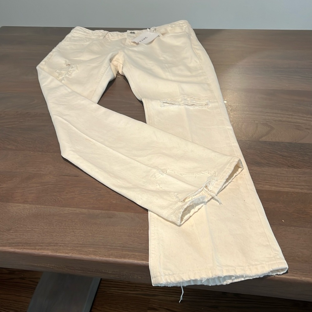 Frame Denim Cream Boot Cut Jeans Relaxed Style